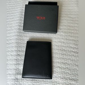Tumi leather passport holder with card case